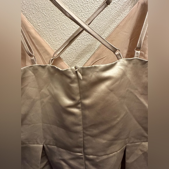 Women’s PrettyLittleThing Formal Gold Champagne Mini Cocktail Dress - Picture 4 of 7